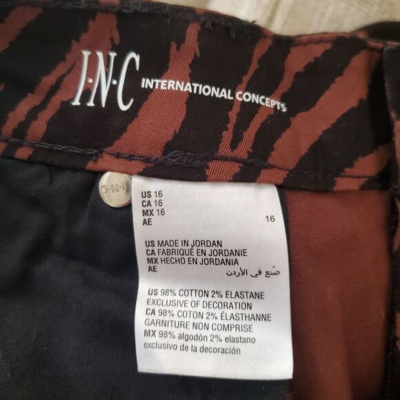 Inc International Concepts Tiger-Print Skinny Jeans sz 16 - Picture 14 of 16